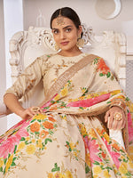 Thumbnail for Myra Cream Digital Printed Georgette Lehanga - Distacart