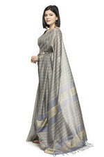 Thumbnail for Mominos Fashion Grey Color Bhagalpuri Saree