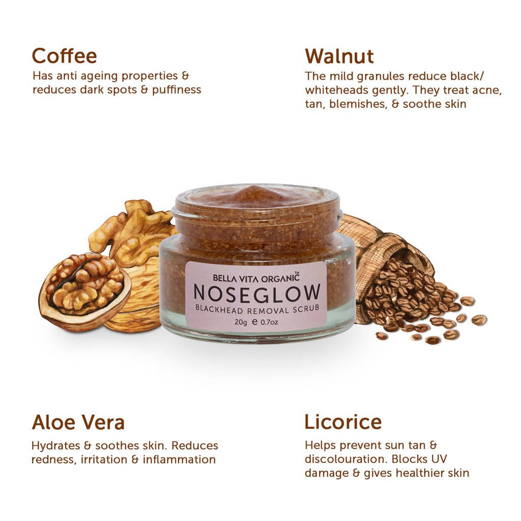 Bella Vita Organic Nose Glow Blackhead Removal Scrub - Distacart