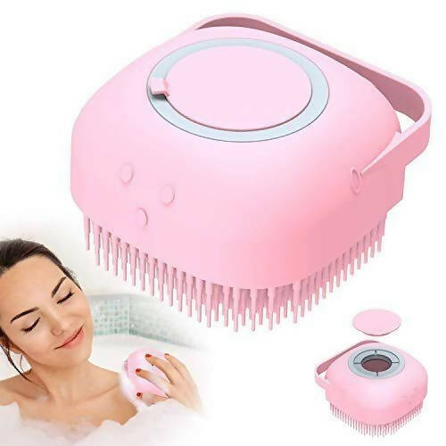 Favon Silicon Soft Cleaning Body Bath Brush with Shampoo Dispenser Scrubber for Cleansing and Dead Skin Removal - Distacart