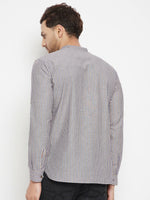 Thumbnail for Even Apparels Grey Pure Cotton Short Men's Kurta With Band Collar - Distacart