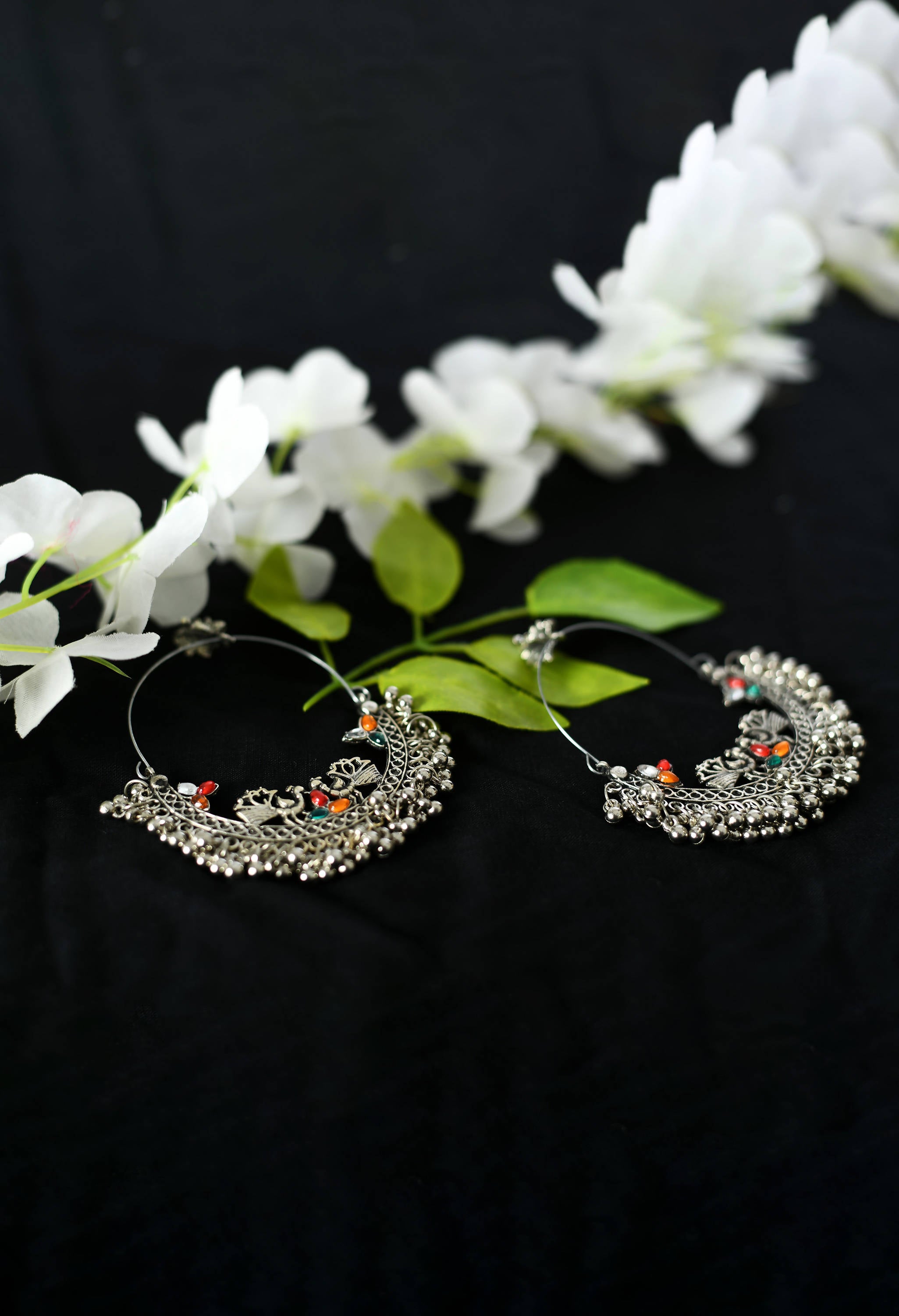 Mominos Fashion Johar Kamal Beautiful Peacock Design Chandbali Earrings - Distacart