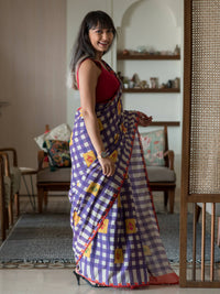 Thumbnail for Suta Multi Color Checked Pure Cotton Saree - Distacart