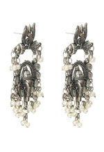 Thumbnail for Mominos Fashion Johar Kamal Ganesh Design Silver Color Earrings - Distacart