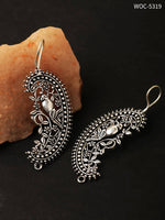 Thumbnail for Mominos Fashion Johar Kamal Silver Parrot Hoops and Ghungroo Bali Combo Earrings