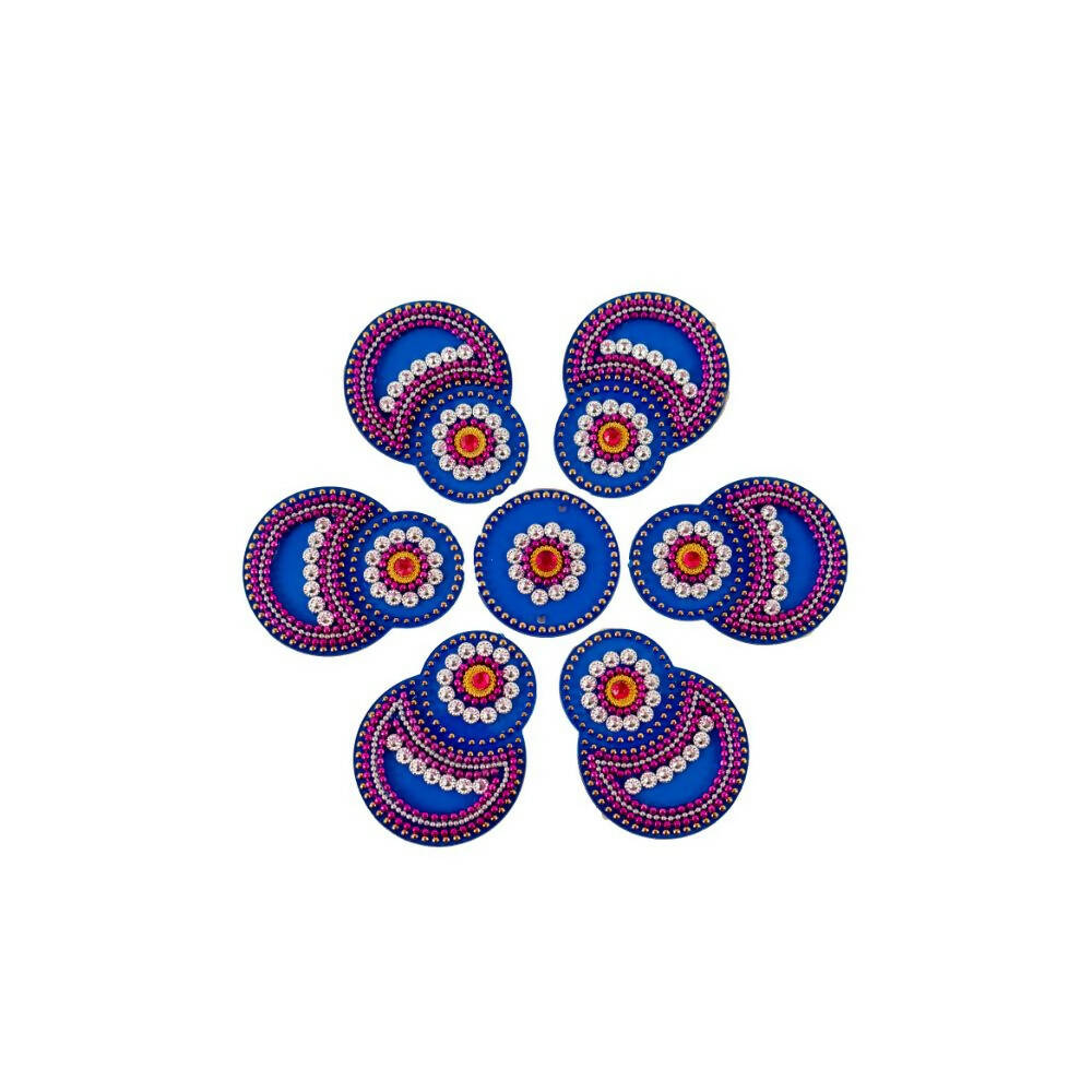Kundan HandiKrafts Designer Double Round Blue (Baby) - Distacart