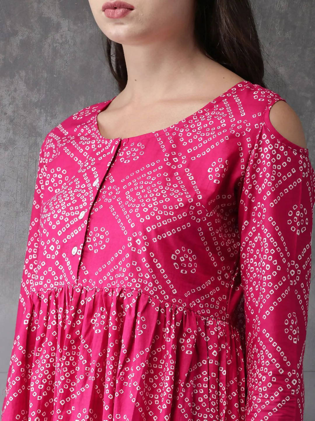Vamika Pink Cotton Printed Party/Casual Wear Kurti - Distacart