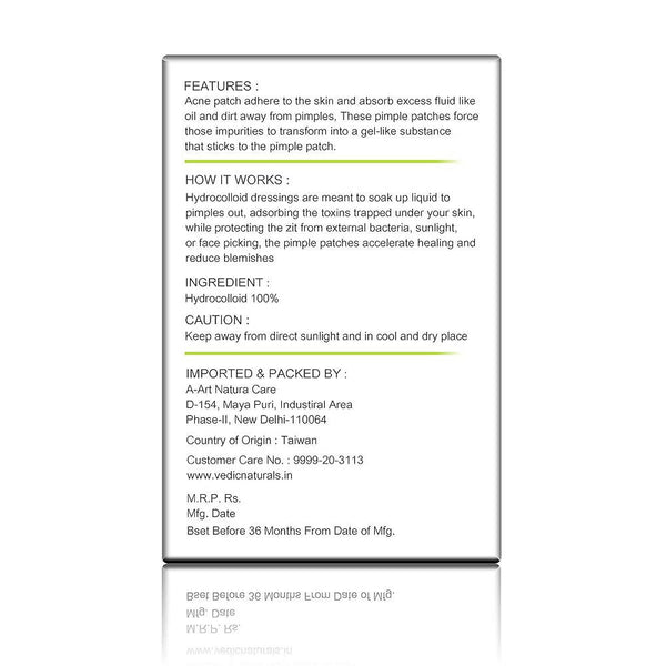 Vedic Naturals Acne Pimple Patches For Face & Skin Treatment - Distacart