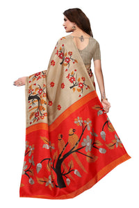 Thumbnail for Vamika Chiku Kalamkari With Jhalar Khadi Silk Saree - Distacart
