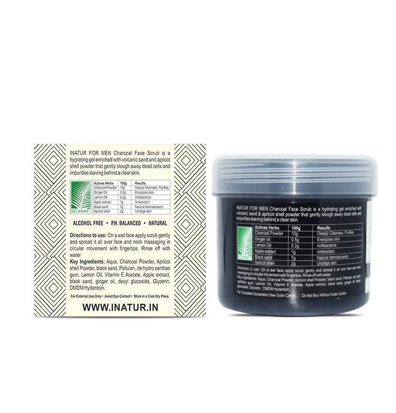 Inatur Charcoal Face Scrub For Men
