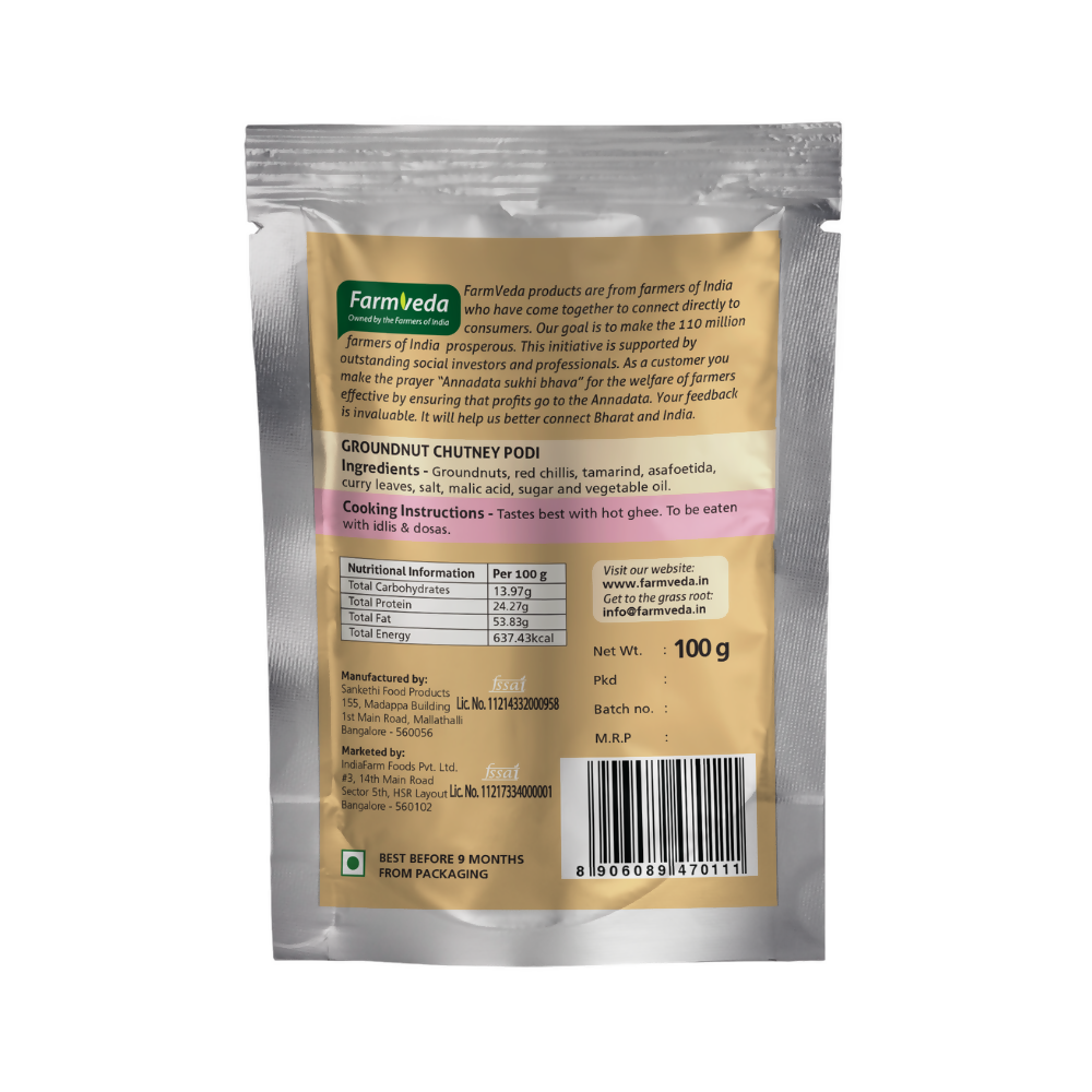Farmveda Ready To Eat- Groundnut Chutney Podi - Distacart