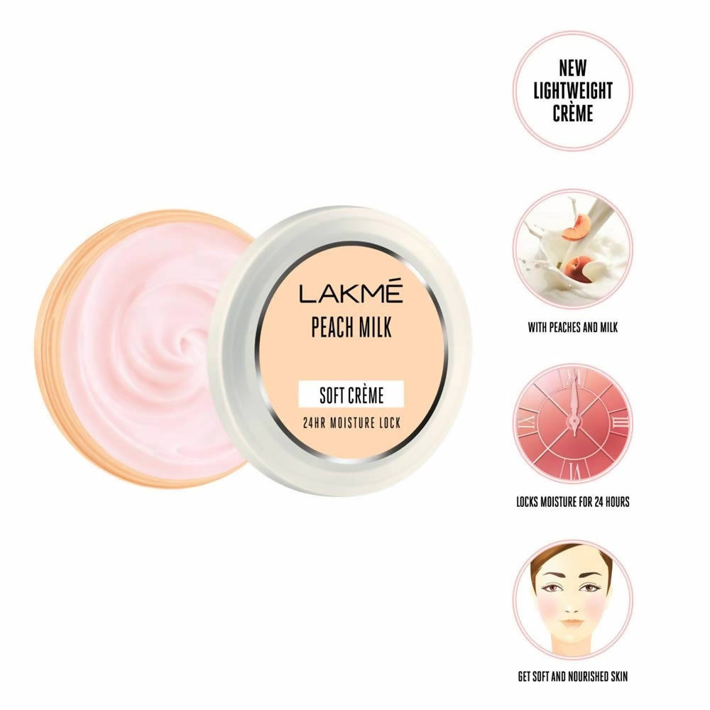 Lakme Peach Milk Soft Creme 24Hr Moisture Lock - Distacart