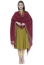 Thumbnail for Mominos Fashion Moeza Cotton Golden Border Maroon Dupatta - Distacart