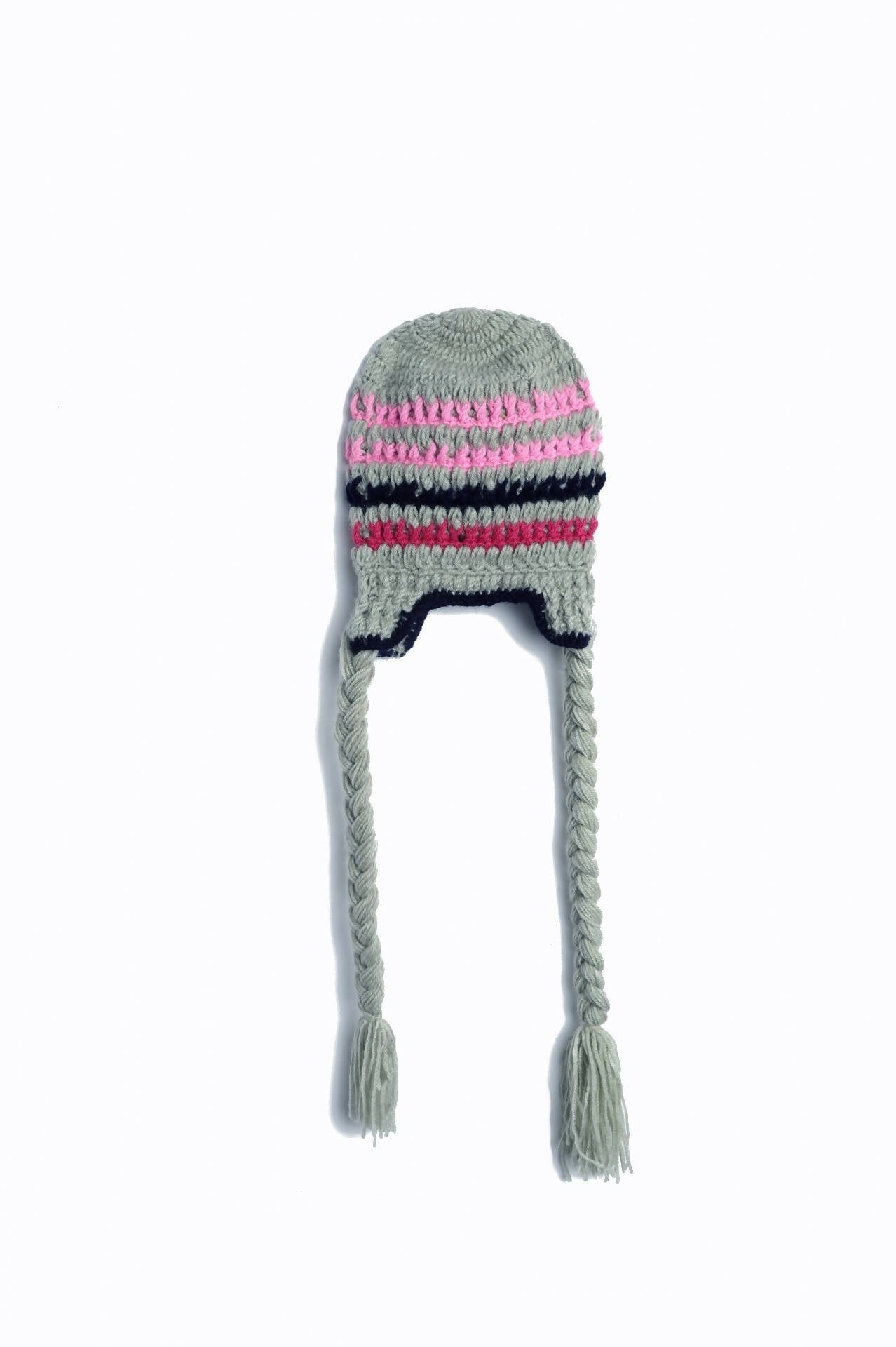 Chutput Kids Woollen Hand Knitted Butterfly Detailed Cap - Grey - Distacart