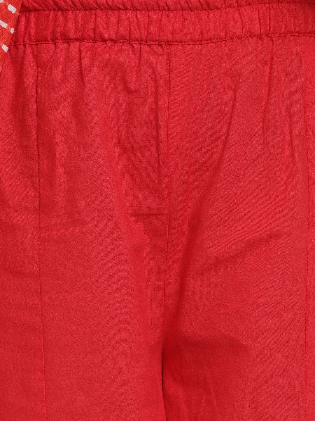 Girls Red Leheriya Printed Angrakha Kurta With Solid Palazzos for Kids - Bhama - Distacart