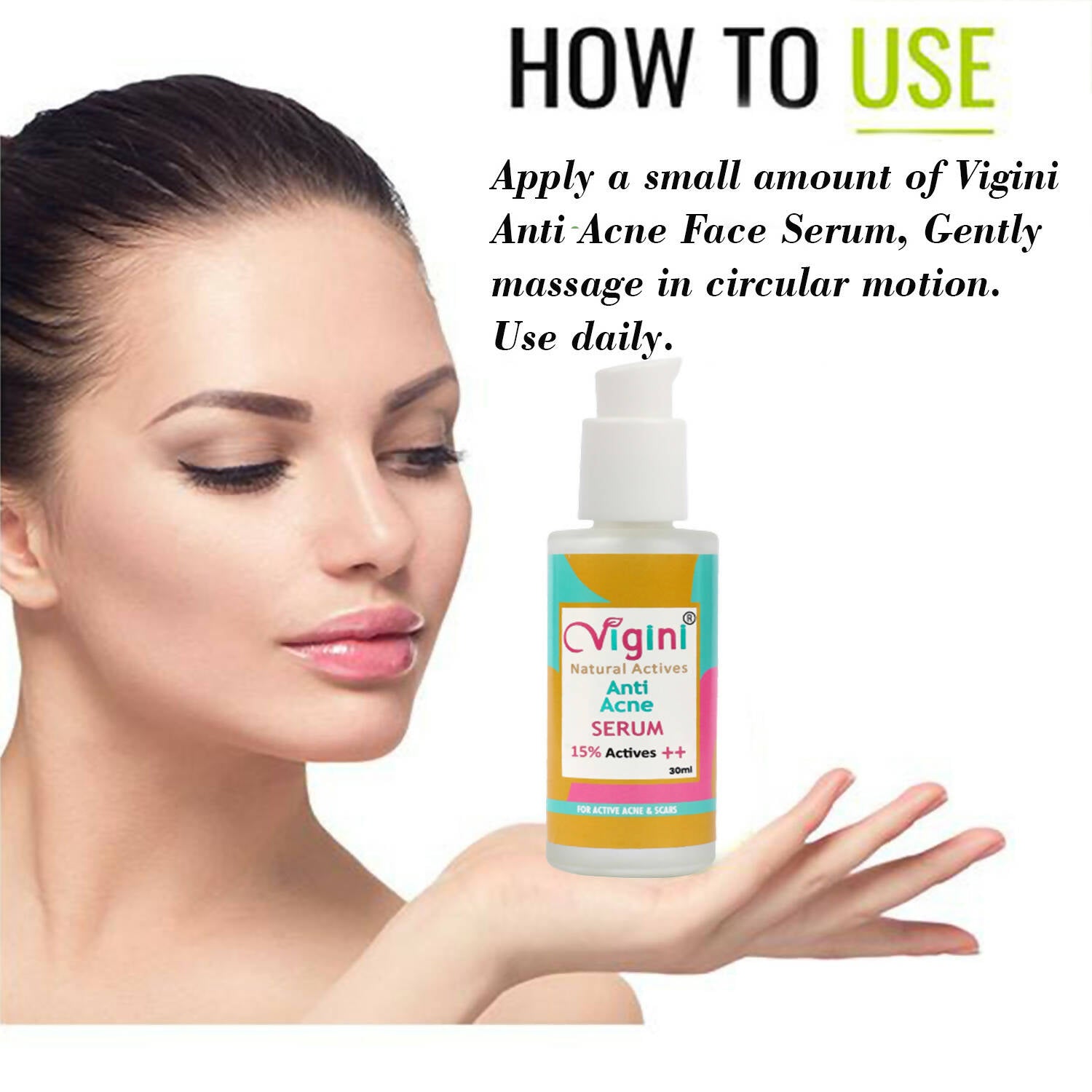 Vigini 15% Anti Acne Day Night Face Serum for Men Women Oily Skin - Distacart
