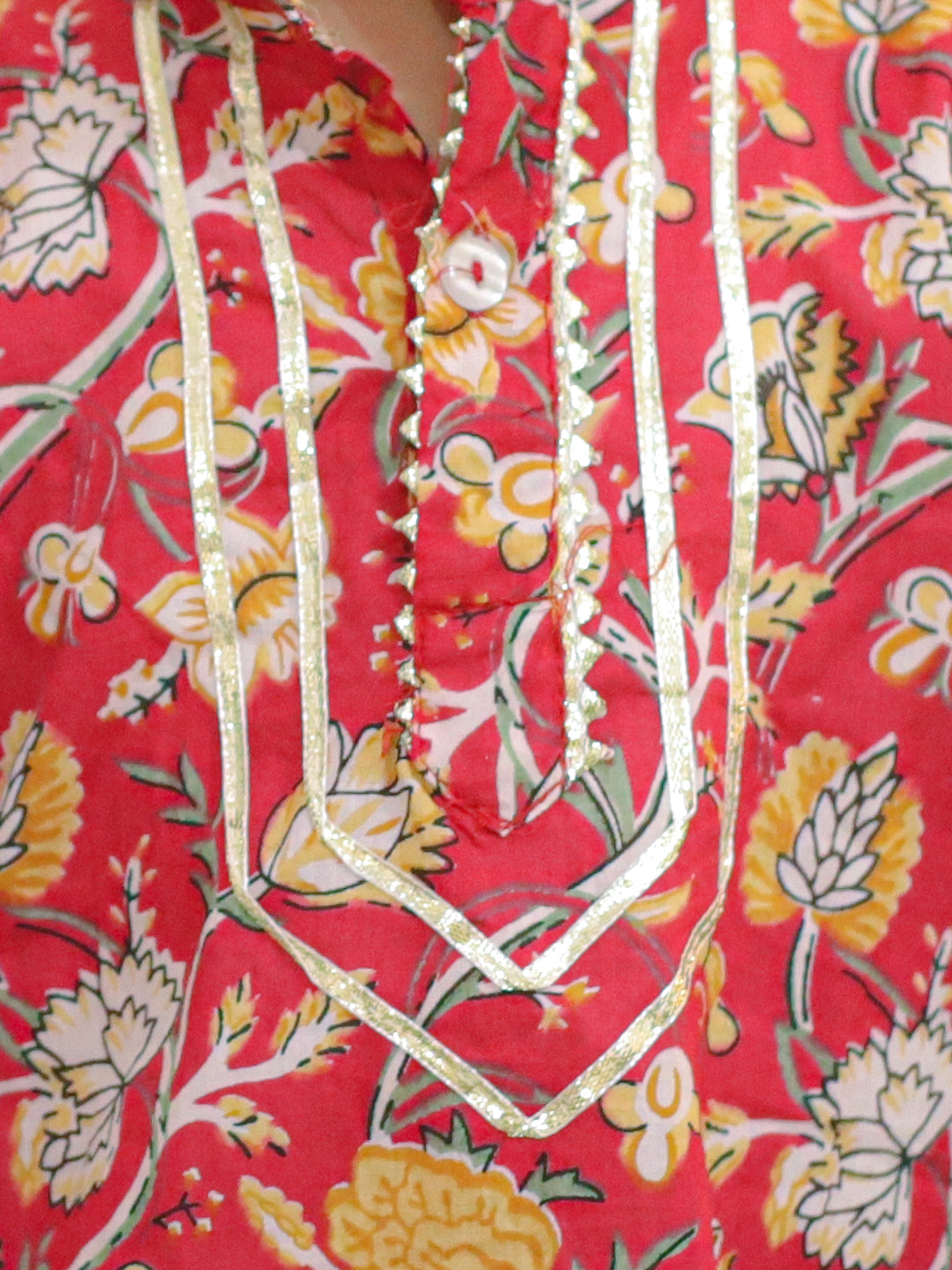 NOZ2TOZ Kids Pure Cotton Full Sleeve Printed Kurta with Printed Dhoti - Red - Distacart