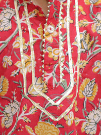 Thumbnail for NOZ2TOZ Kids Pure Cotton Full Sleeve Printed Kurta with Printed Dhoti - Red - Distacart