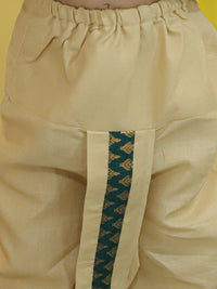 Thumbnail for NOZ2TOZ Kids Boys Ethnic Festive Wear Jacquard Full Sleeve Sherwani with Dhoti - Green - Distacart