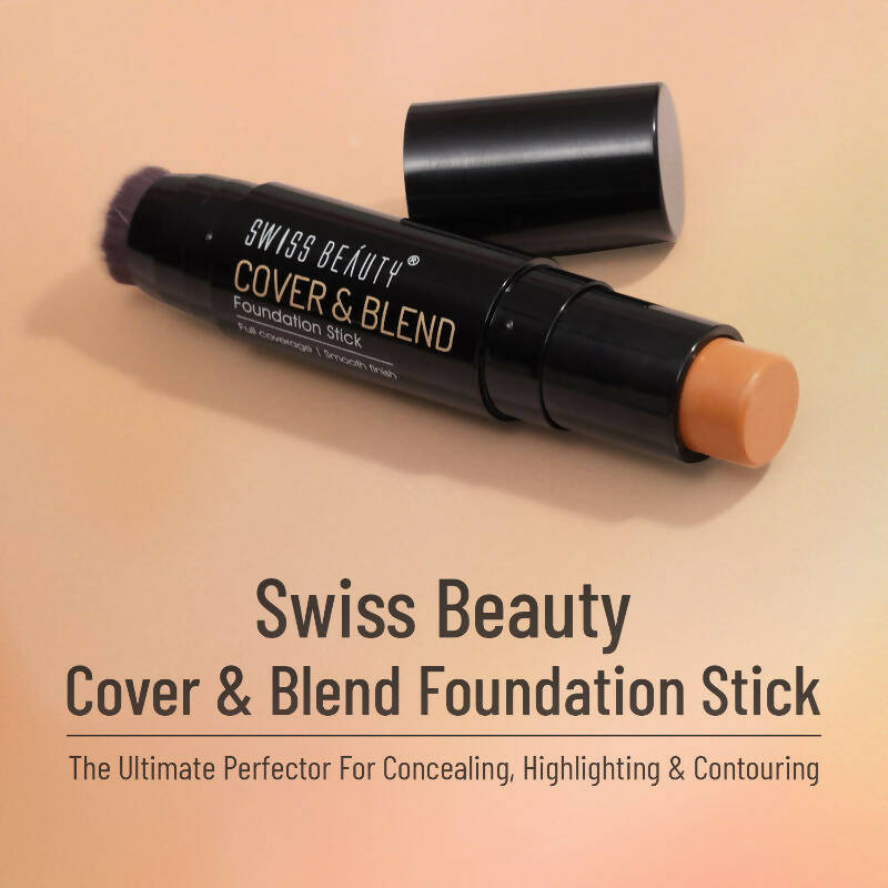 Swiss Beauty Cover & Blend Stick Foundation - 01 Pretty Vanilla - Distacart