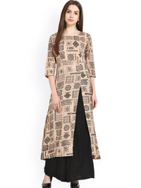 Thumbnail for NOZ2TOZ Multi print 3/4th Sleeve Rayon A-line Kurta - Distacart