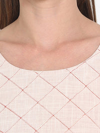 Thumbnail for NOZ2TOZ White 3/4th Sleeve Cotton Kurta - Distacart