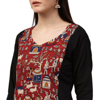 Thumbnail for NOZ2TOZ Black Printed 3/4th Sleeve Anarkali Kurta With Double Layer In Front - Distacart