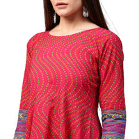Thumbnail for NOZ2TOZ Red Printed 3/4th Sleeve Cotton Anarkali Kurta - Distacart