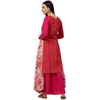 Thumbnail for NOZ2TOZ Red printed sleeveless cotton Assymetric kurta - Distacart