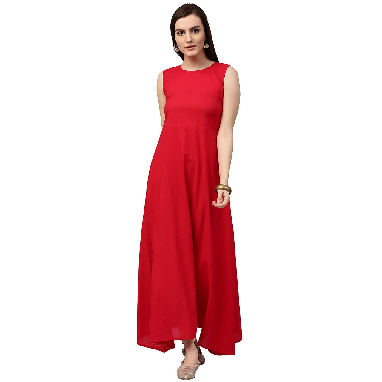 NOZ2TOZ Grey Printed Sleeveless Cotton Asymmetric Double Layer Kurta - Distacart