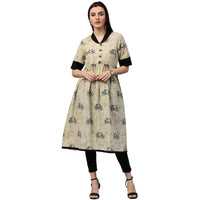 Thumbnail for NOZ2TOZ White Cycle Printed Half Sleeve Cotton Anarkali Kurta - Distacart