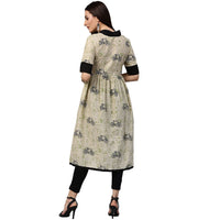 Thumbnail for NOZ2TOZ White Cycle Printed Half Sleeve Cotton Anarkali Kurta - Distacart