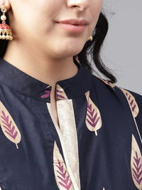 Thumbnail for NOZ2TOZ Black Printed Half Sleeve Cotton Kurta - Distacart
