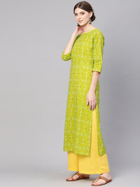 Thumbnail for NOZ2TOZ Women Green & Yellow Bandhani Print Kurta with Palazzos - Distacart