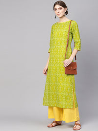 Thumbnail for NOZ2TOZ Women Green & Yellow Bandhani Print Kurta with Palazzos - Distacart