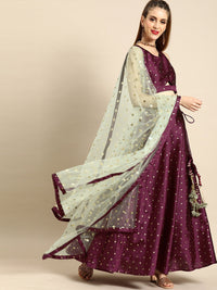 Thumbnail for NOZ2TOZ Women Burgundy Brocade Lehenga with Desingner Choli With Dupatta - Distacart