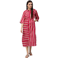 Thumbnail for NOZ2TOZ Red & White Printed Sleeveless Cotton Slub Anarkali Kurta - Distacart