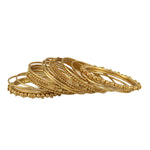 Thumbnail for Gold-Plated Alloy Gold Trendy Bangle Set - The Pari - Distacart