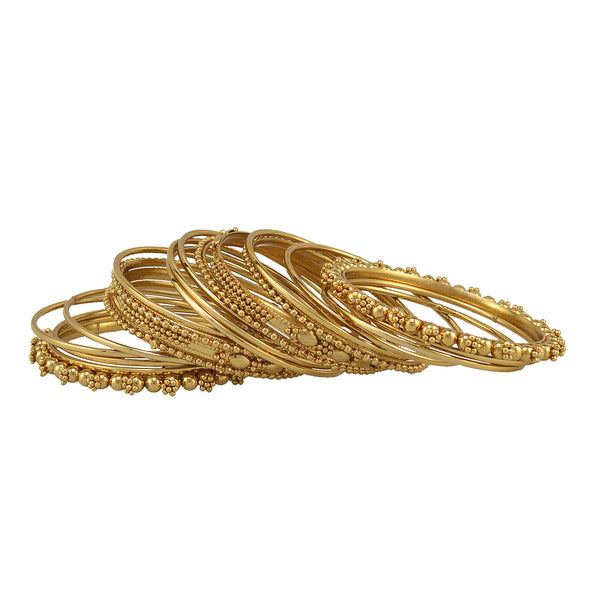 Gold-Plated Alloy Gold Trendy Bangle Set - The Pari - Distacart