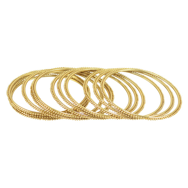 Gold-Plated Alloy Gold Ball Bangle Set - The Pari - Distacart