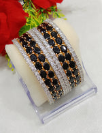 Thumbnail for Gold-Plated Alloy Designer Black Combo Of Ad Bangles - The Pari - Distacart