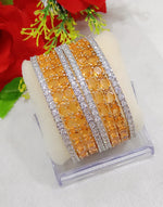 Thumbnail for Gold-Plated Alloy Designer Yellow Combo Of Ad Bangles - The Pari - Distacart