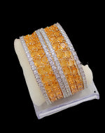 Thumbnail for Gold-Plated Alloy Designer Yellow Combo Of Ad Bangles - The Pari - Distacart