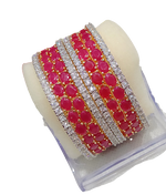 Thumbnail for Gold-Plated Alloy Designer Ruby Combo Of Ad Bangles - The Pari - Distacart