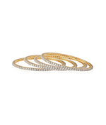 Thumbnail for Gold-Plated Alloy American Diamond Studded Set Of 4 Bangles - The Pari - Distacart