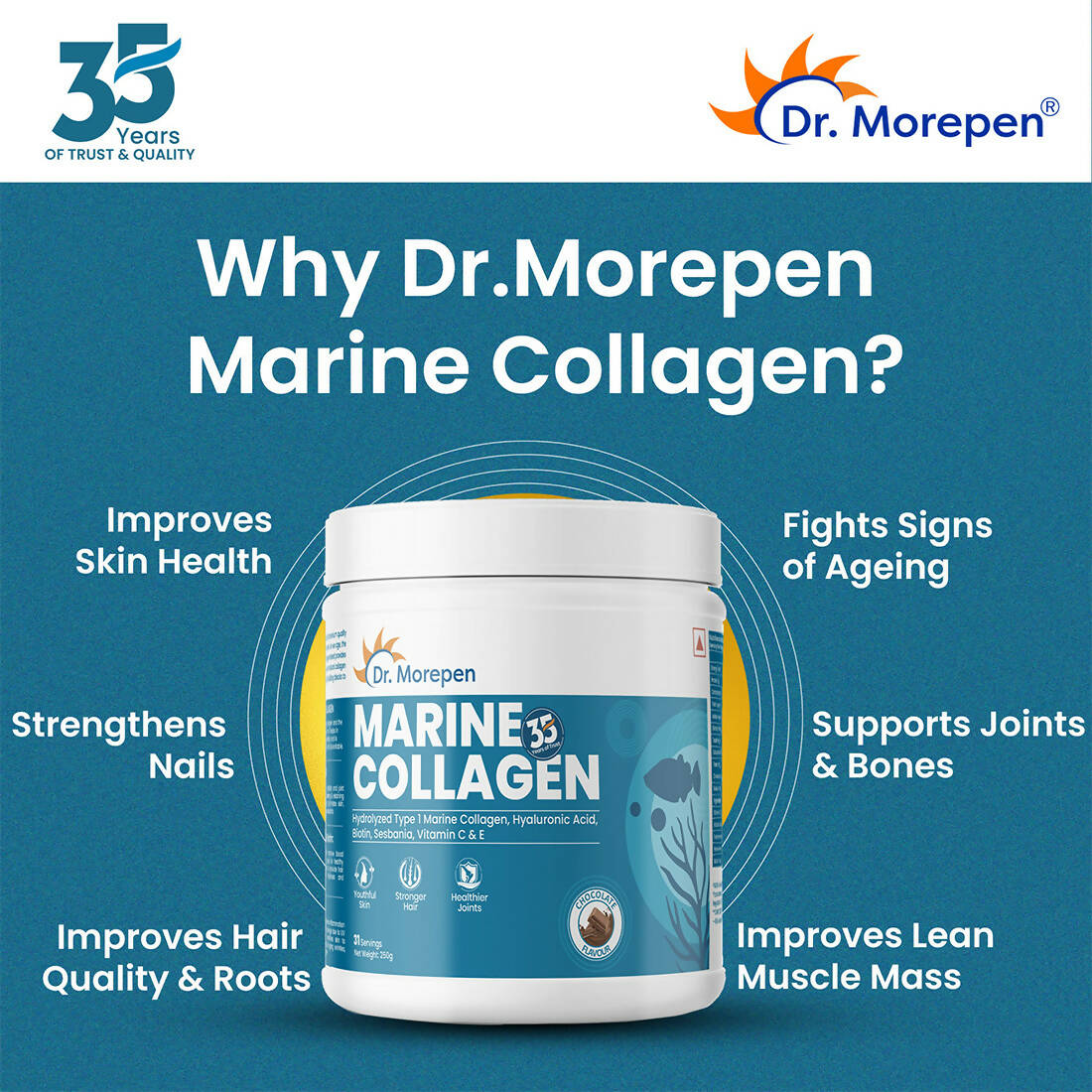 Dr. Morepen Marine Collagen Skin Protein Powder - Distacart