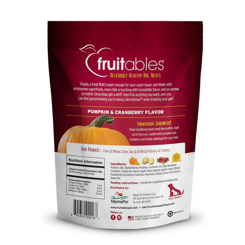 Fruitables Pumpkin And Cranberry Dog Treat - Distacart