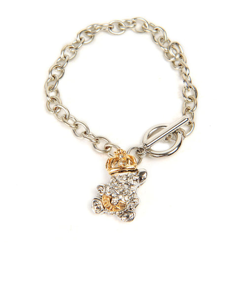 Silver-Plated Alloy Silver Teddy Charm Bracelet - The Pari - Distacart