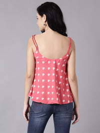 Thumbnail for NOZ2TOZ Women Coral Casual Printed Shoulder Straps Top - Distacart