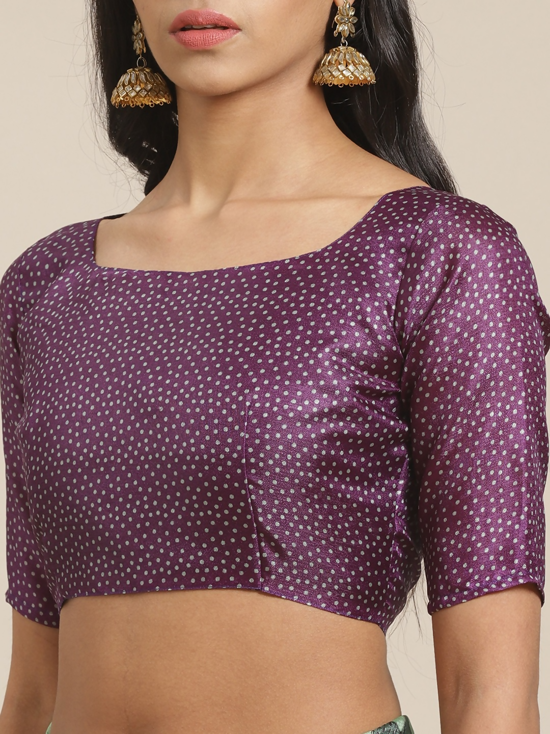 Saree Mall Green & Purple Ethnic Motifs Print Bhagalpuri Saree - Distacart